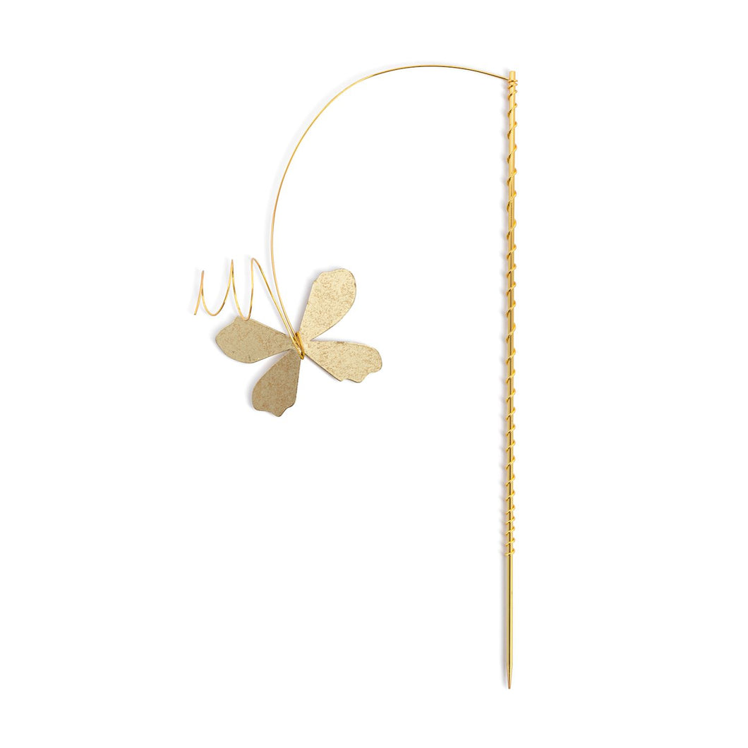 Gold Butterfly Floral Pick - 12
