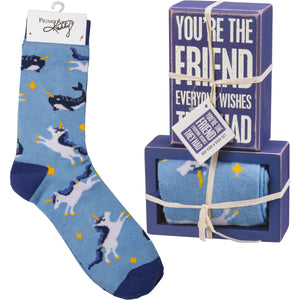 Friend Box Sign and Sock Set