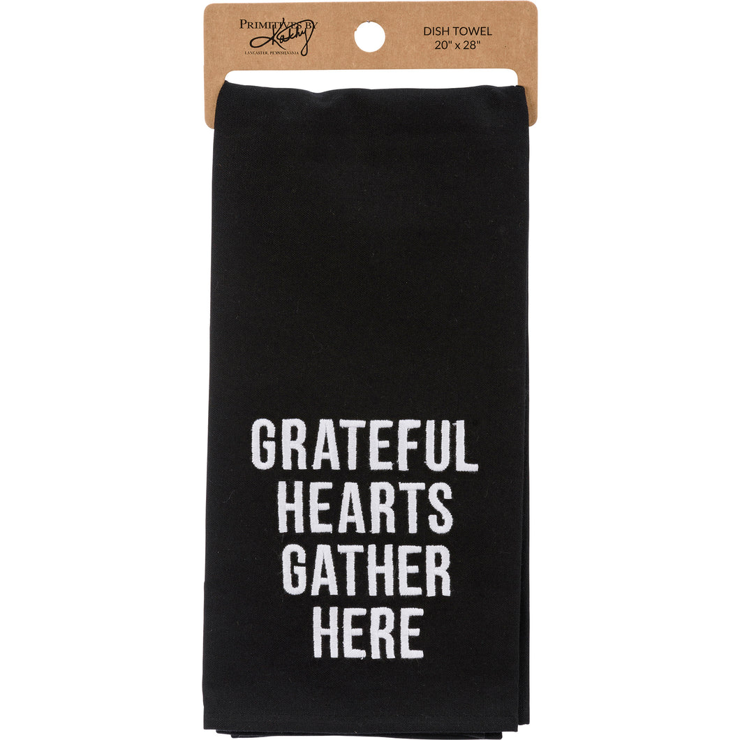 Grateful Hearts Gather Here Kitchen Towel