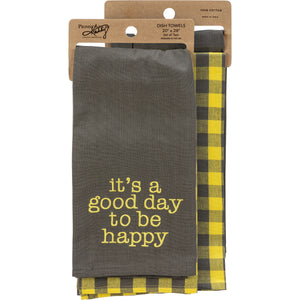 Good Day to be Happy Kitchen Towel Set