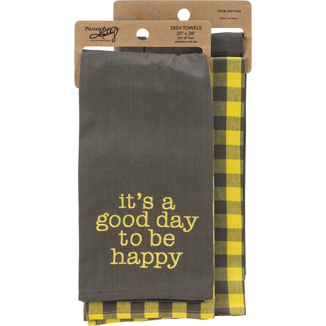 Good Day to be Happy Kitchen Towel Set