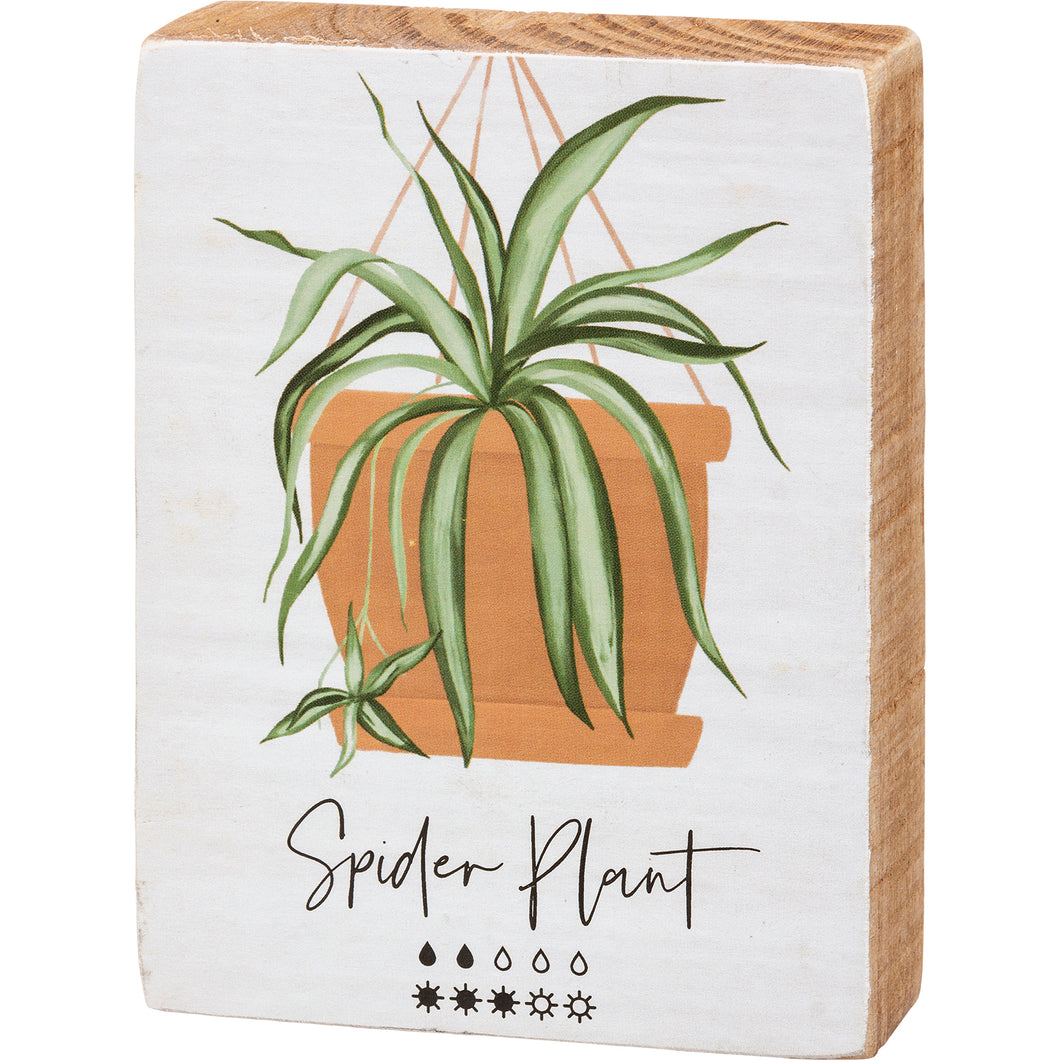 Spider Plant Block Sign