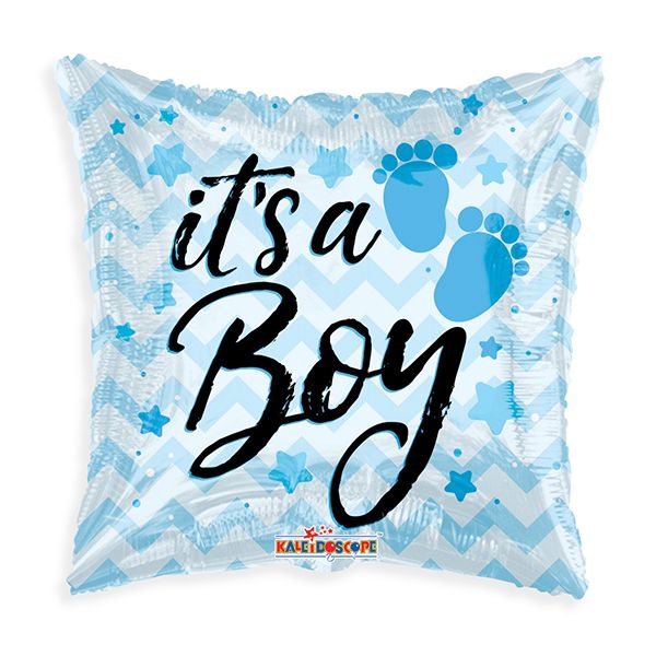 It's a Boy Chevron Square Foil Balloon