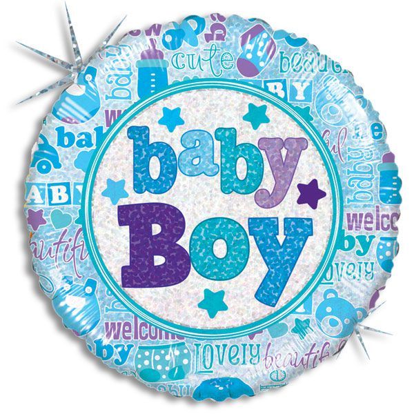 Baby Boy Holographic Balloon