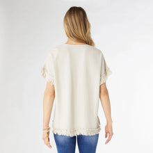Load image into Gallery viewer, River Flowy Short Sleeve Top w Fringe