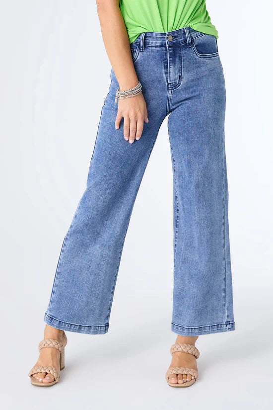 Everstretch Wide Leg Ankle - Medium Denim