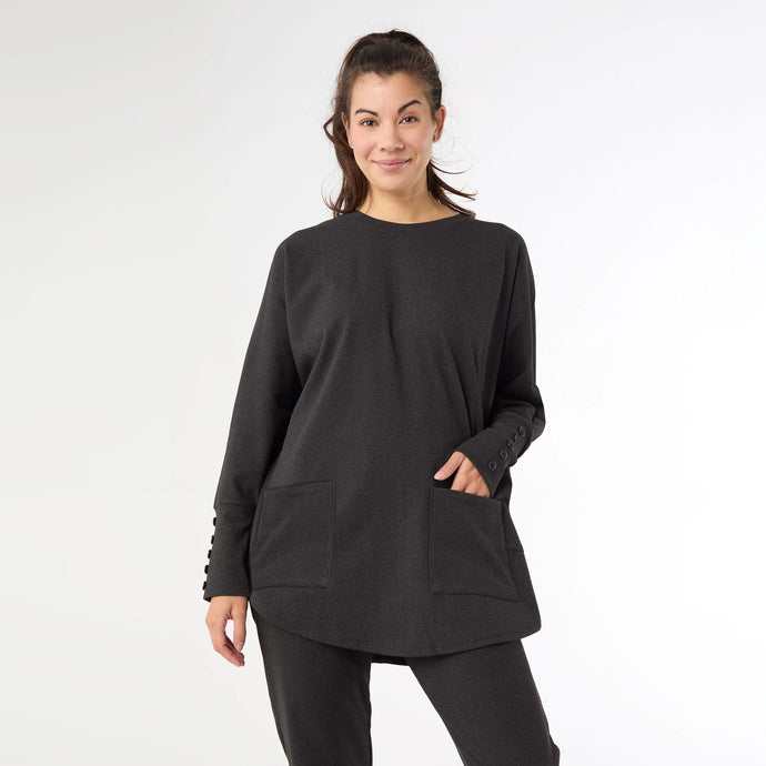 Weekend Brushed Sweater W Button Back