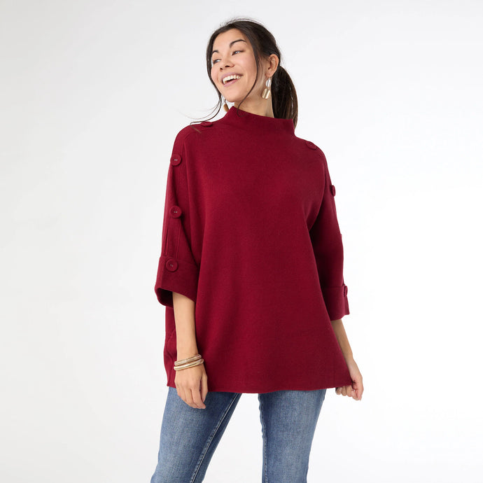 Heavenly Luxe Elbow Sleeve Funnel Neck