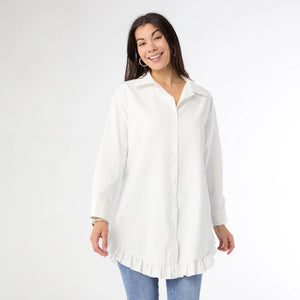 Dominique Tunic Top w Ruffle Bottom