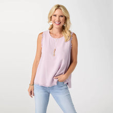 Load image into Gallery viewer, Sloane Button Back Tank w Fringe