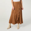 Canyon Faux Suede Skirt w Ruffle