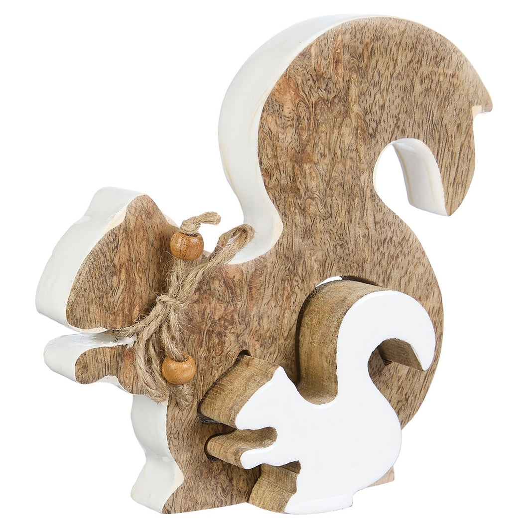 Wooden Squirrel Puzzle Block