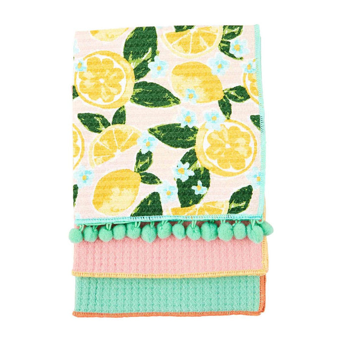 Lemon Floral Towel Set