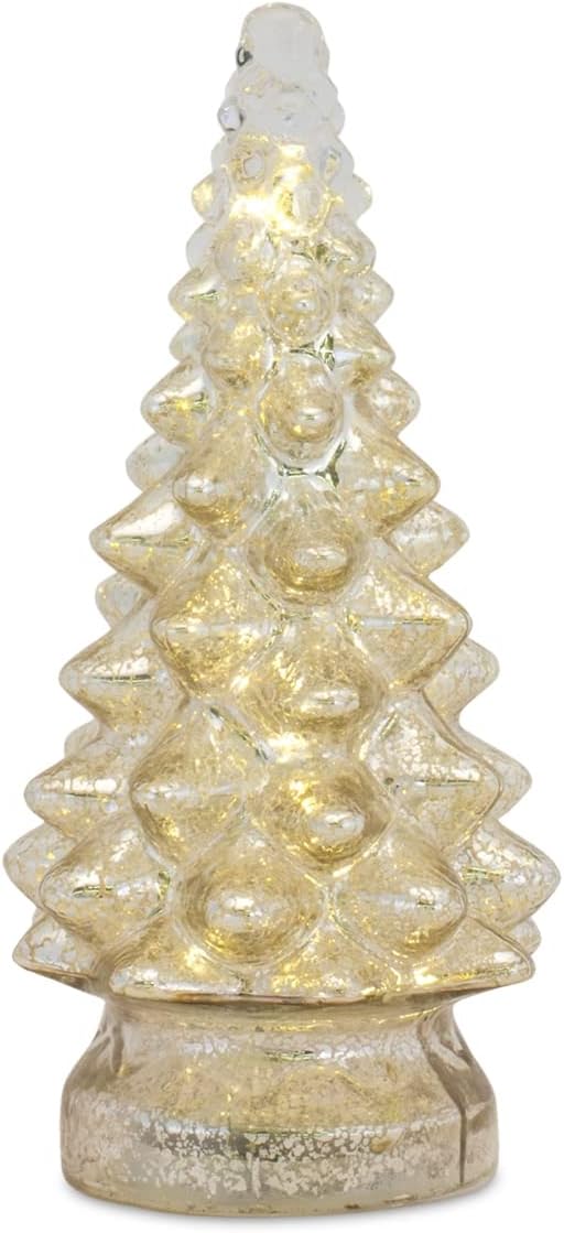 Gold Christmas Tree w Lights - Mercury