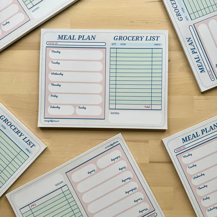 Retro Diner Check Meal Planner