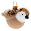Frosted Sparrow Glass Ornament