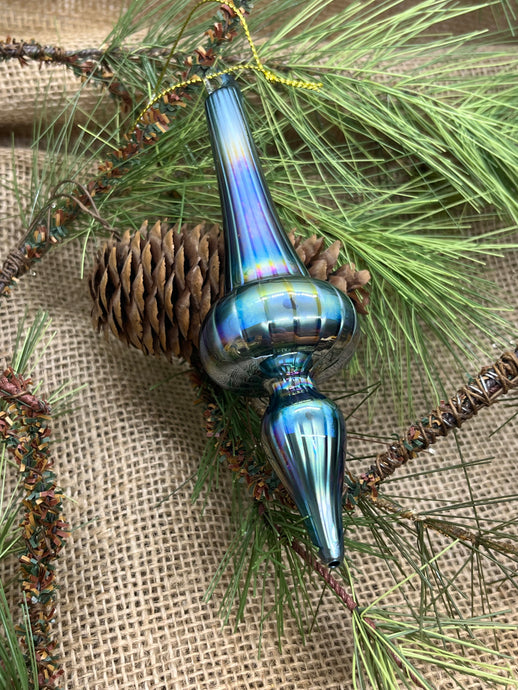 Blue Mercury-Style Finial Ornament