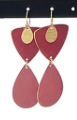 Brass Patina Earrings - Coral Triangle Teardrop