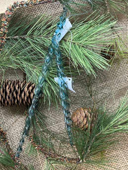 Blue Twist Icicle Ornament