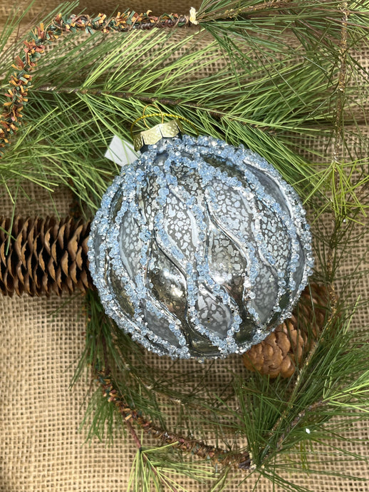 Ornate Blue Ornament with Beads