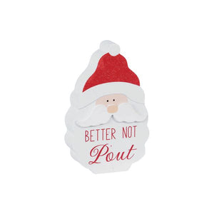 6" Wood Santa Tabletop Sign