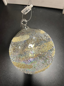 Clear With Gold Beaded Ball Ornaments