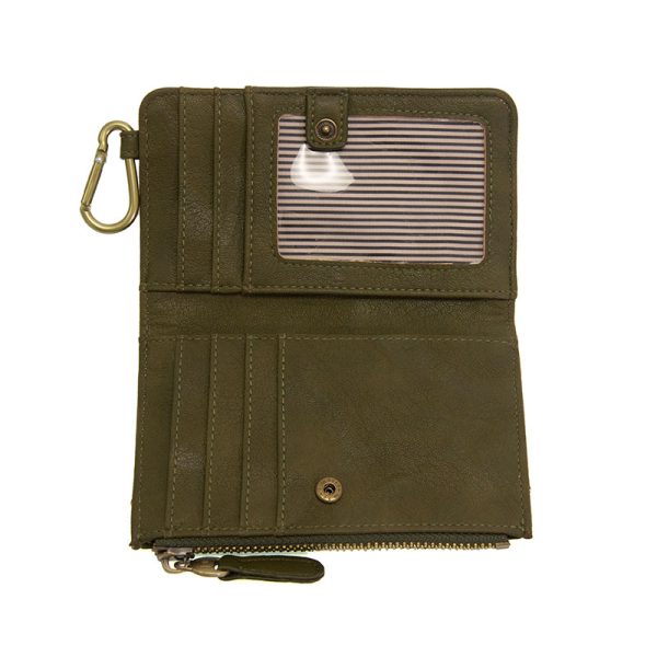 Olive Bobbie Bifold Wallet w Carabiner