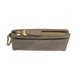 Dark Taupe Bobbie Bifold Wallet w Carabiner