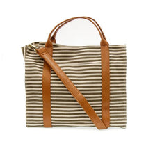 Load image into Gallery viewer, Toni Large Canvas Tote - Neutral + White