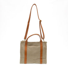 Load image into Gallery viewer, Toni Large Canvas Tote - Neutral + White