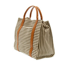 Load image into Gallery viewer, Toni Large Canvas Tote - Neutral + White