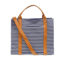 Load image into Gallery viewer, Toni Large Canvas Tote - Navy + White