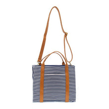 Load image into Gallery viewer, Toni Large Canvas Tote - Navy + White