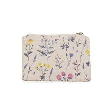 Load image into Gallery viewer, White Multi Floral Penny Mini Wallet