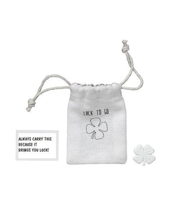 Porcelain Pocket Gift with Bag - Lucky Clover