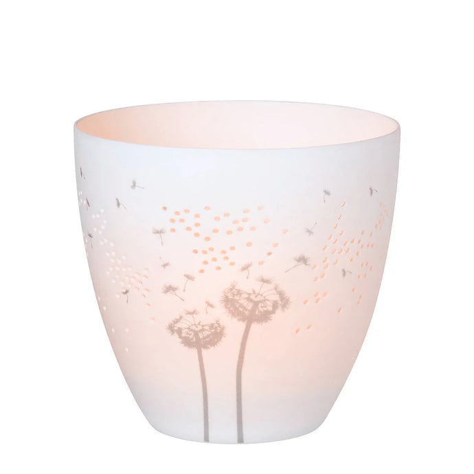 Poetry Tealight Holder with Dandelion Design - Sm