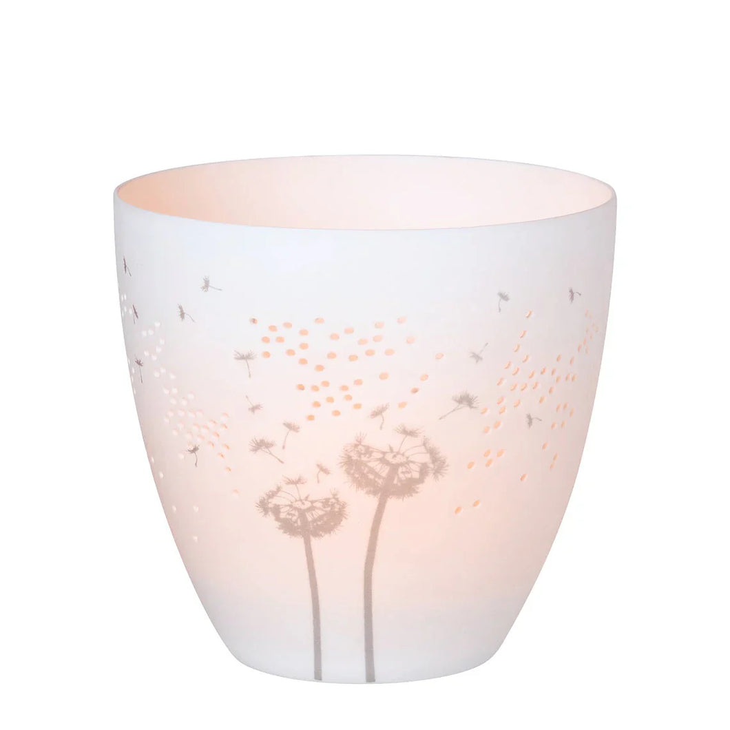 Poetry Tealight Holder with Dandelion Design - Sm