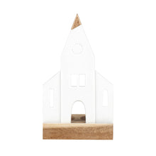 Load image into Gallery viewer, Porcelain &amp; Acacia Village Tealight - Church