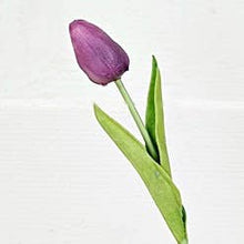 Load image into Gallery viewer, 15inL real touch Tulip Bud Stem-Purple