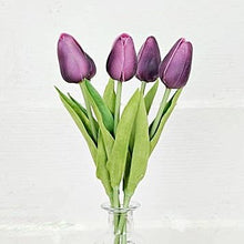 Load image into Gallery viewer, 15inL real touch Tulip Bud Stem-Purple