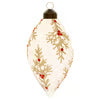Holly Branch Teardrop Glass Ornament