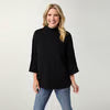 Heavenly-Luxe Stitch Detail Funnel Neck Black