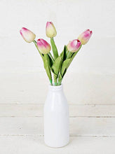 Load image into Gallery viewer, 15inL real touch Tulip Bud Stem-Purple green