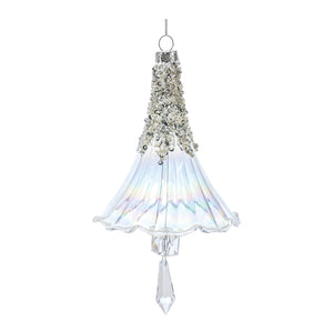 Clear Beaded Bell Ornament