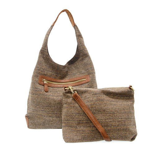 Neutral Elena Tweed Hobo