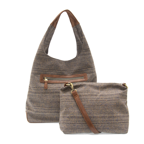 Dusty Blue Elena Tweed Hobo