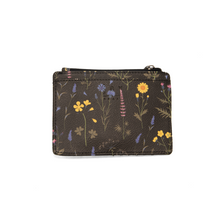 Load image into Gallery viewer, Black Multi Floral Penny Mini Wallet