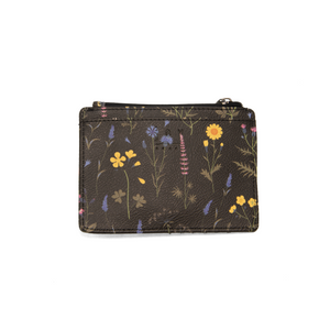 Black Multi Floral Penny Mini Wallet