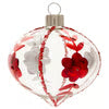 Poinsettia Clear Drop Glass Ornament