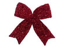 Load image into Gallery viewer, Red Sequin Bow Ornament
